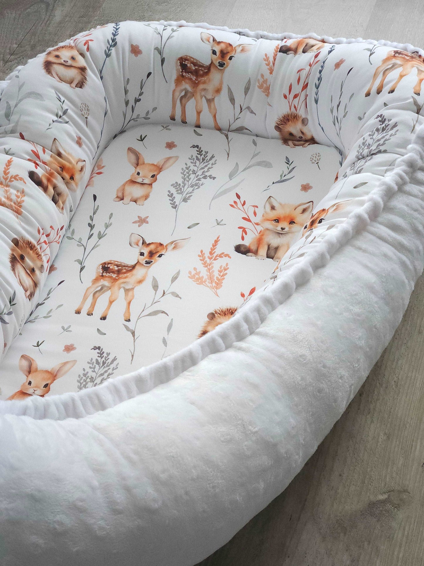 Réducteur de lit animaux de la forêt blanc My Baby Avenue
