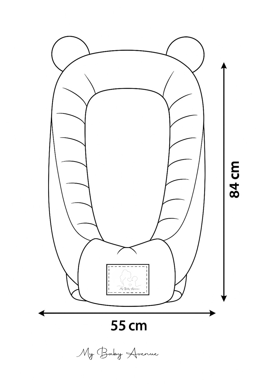 Les Réducteurs de lit bébé - cocon Ours avec coussin anti-tête plate My Baby Avenue