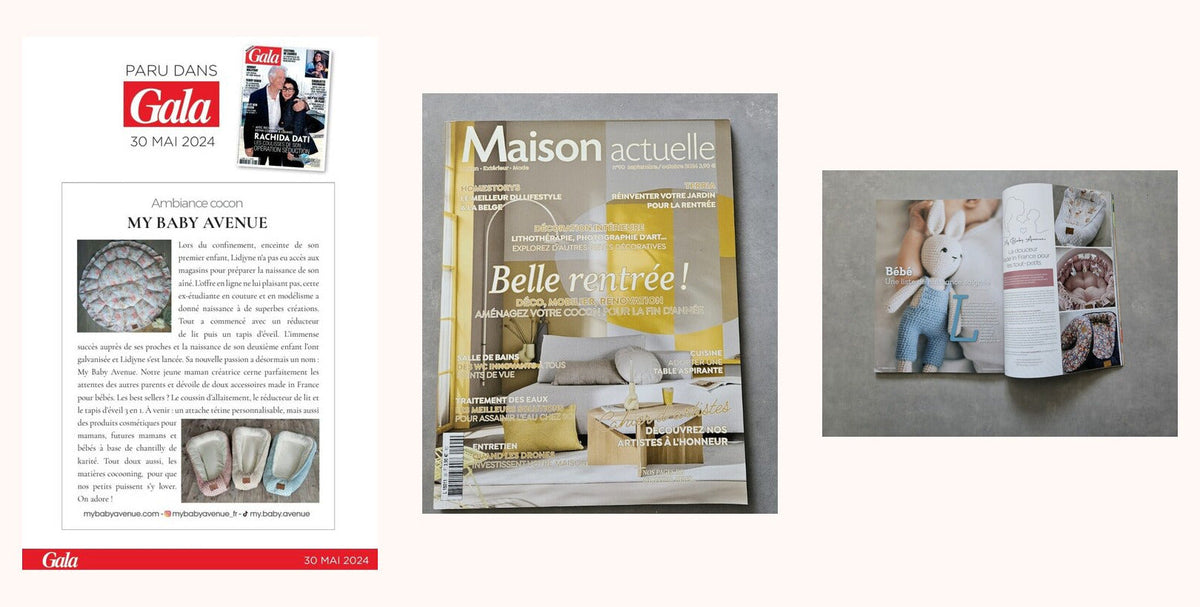 Parutions de My Baby Avenue dans Gala et Maison Actuelle