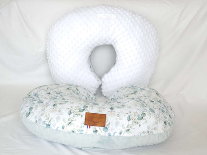 Coussin d’allaitement eucalyptus blanc My Baby Avenue