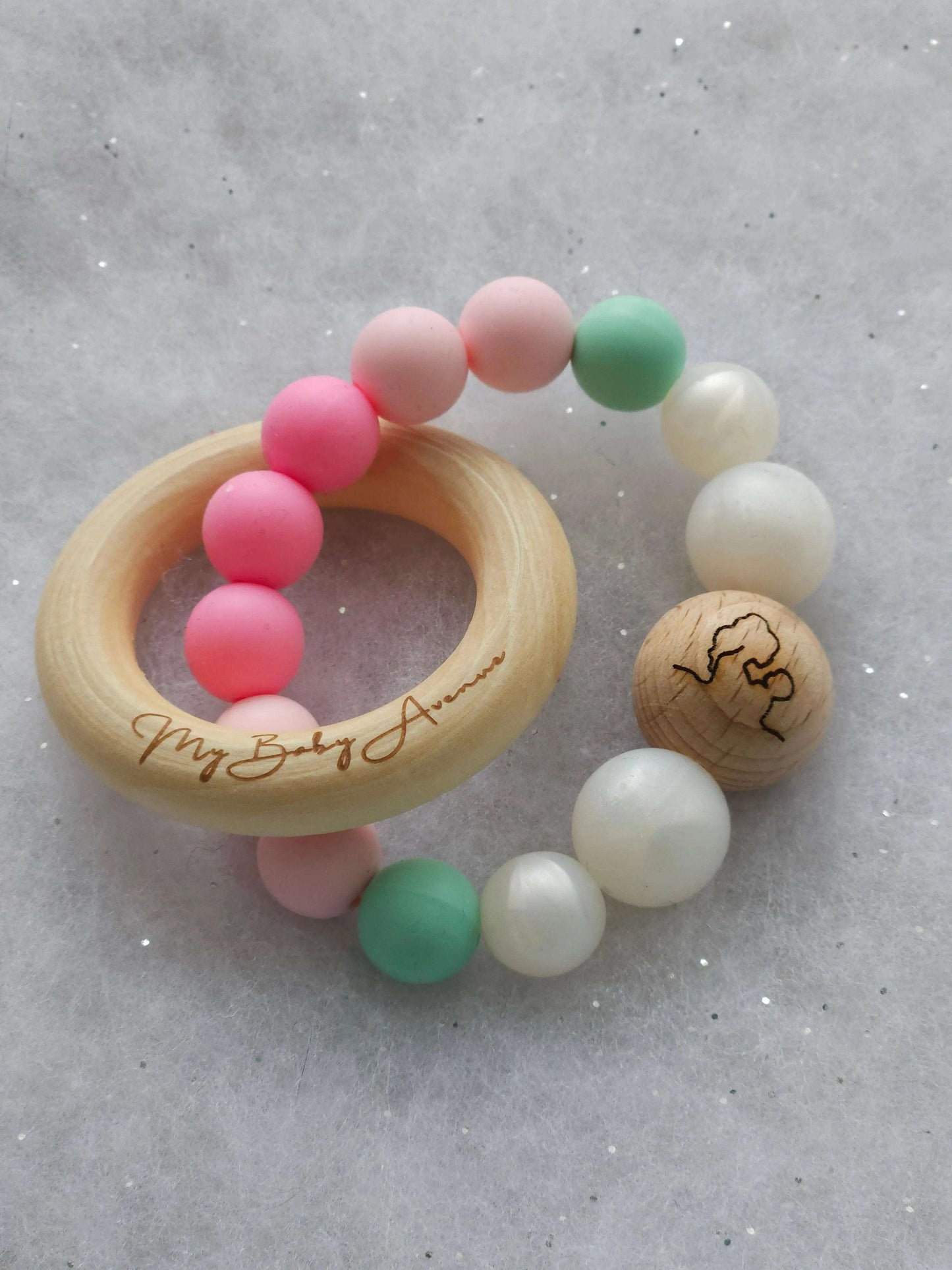 Anneau de dentition rose pâle My Baby Avenue
