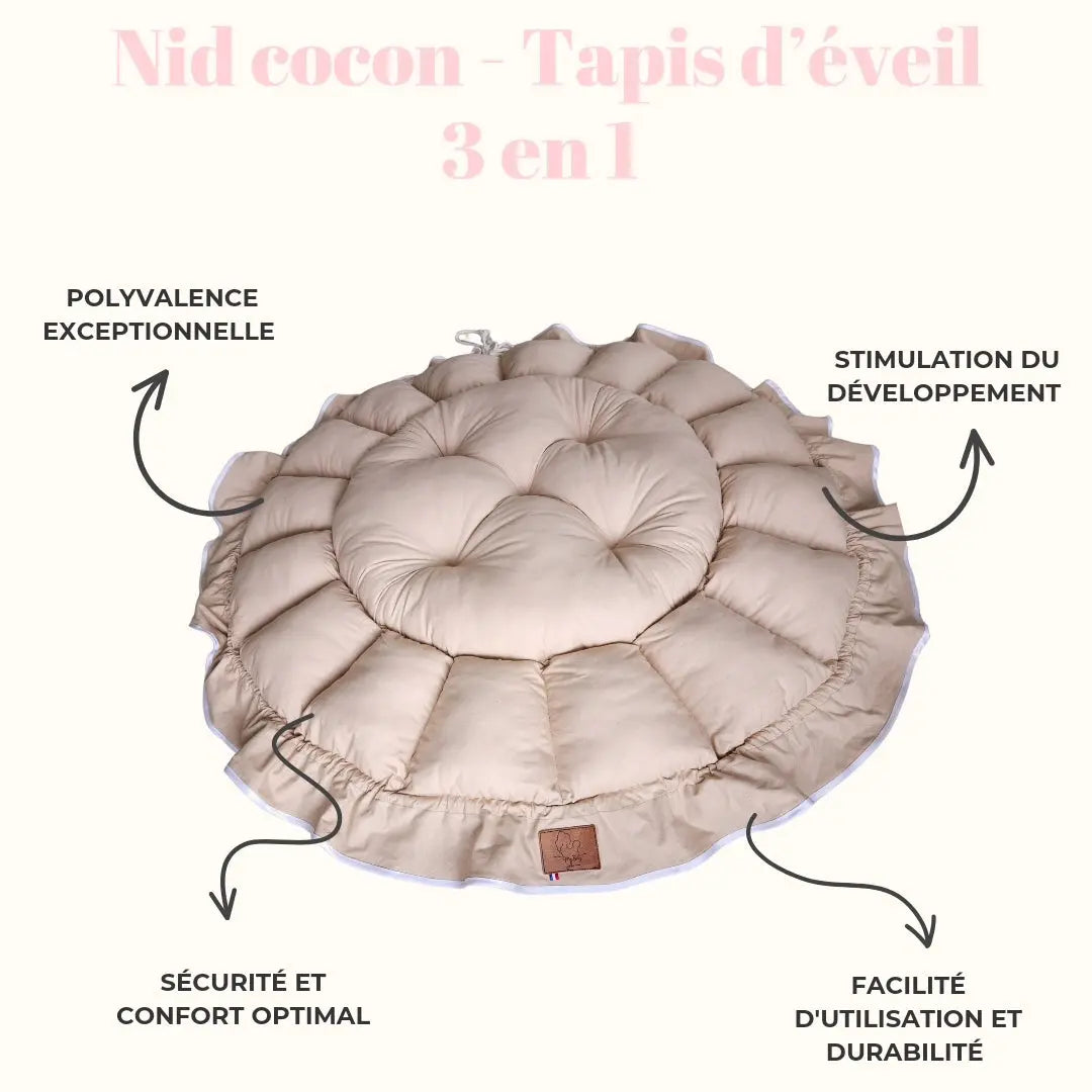 Nid cocon - Tapis d'éveil arche 3 en 1 My Baby Avenue