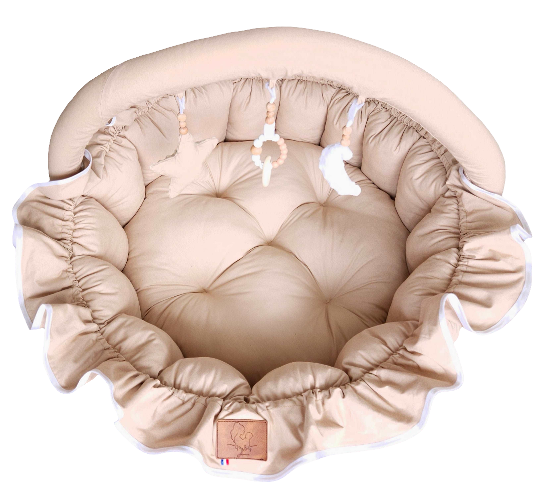 Tapis d’éveil 3-en-1 beige sable – Collection Essentiels – My Baby Avenue