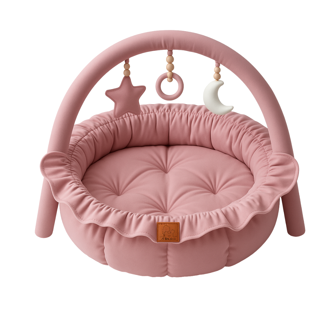Tapis d’éveil 3-en-1 vieux rose – Collection Essentiels – My Baby Avenue