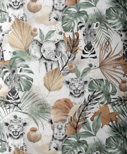 Tissu motif Animaux de la savane boho – My Baby Avenue