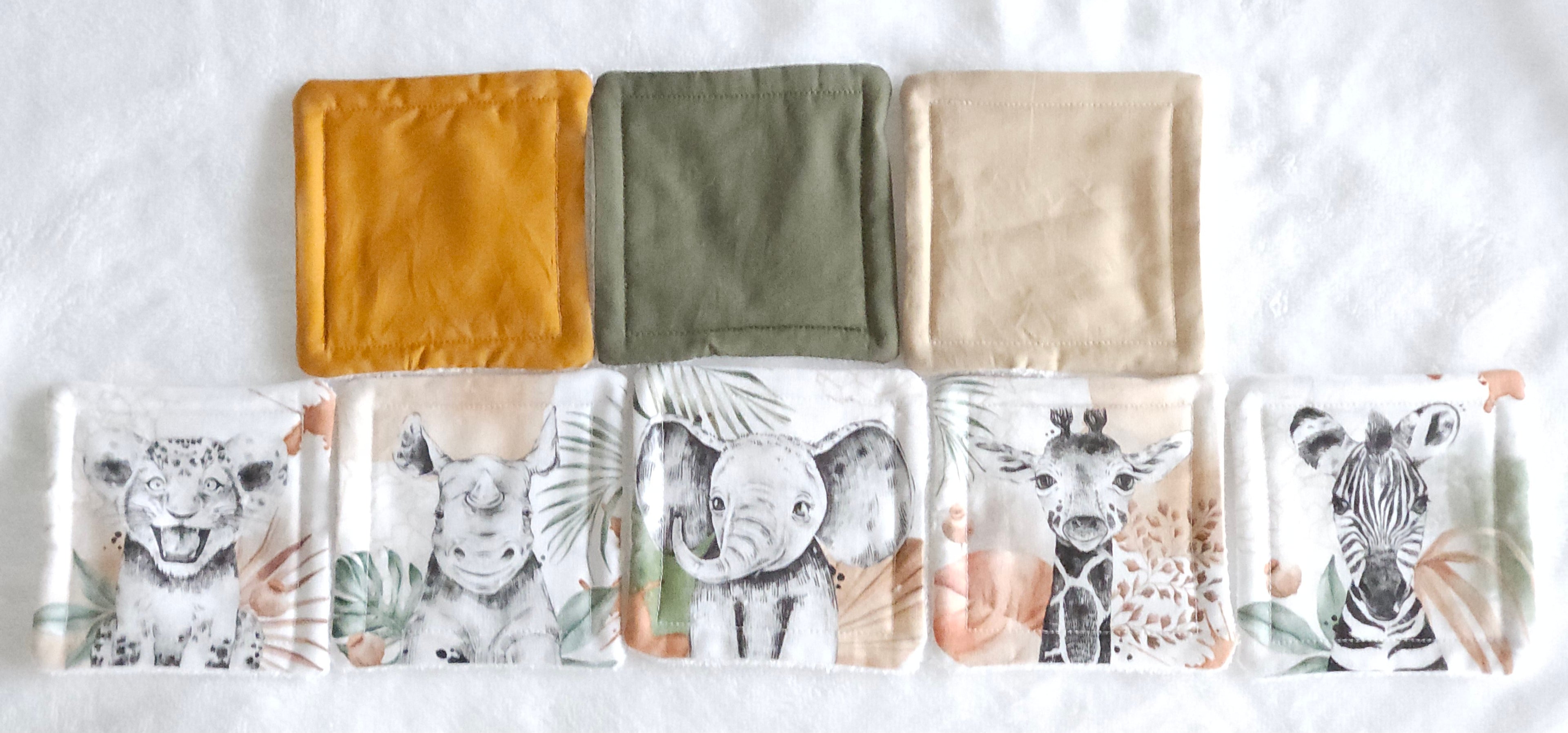 Lingettes lavables bébé motif Savane boho – My Baby Avenue