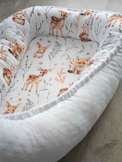 Réducteur de lit animaux de la forêt blanc My Baby Avenue