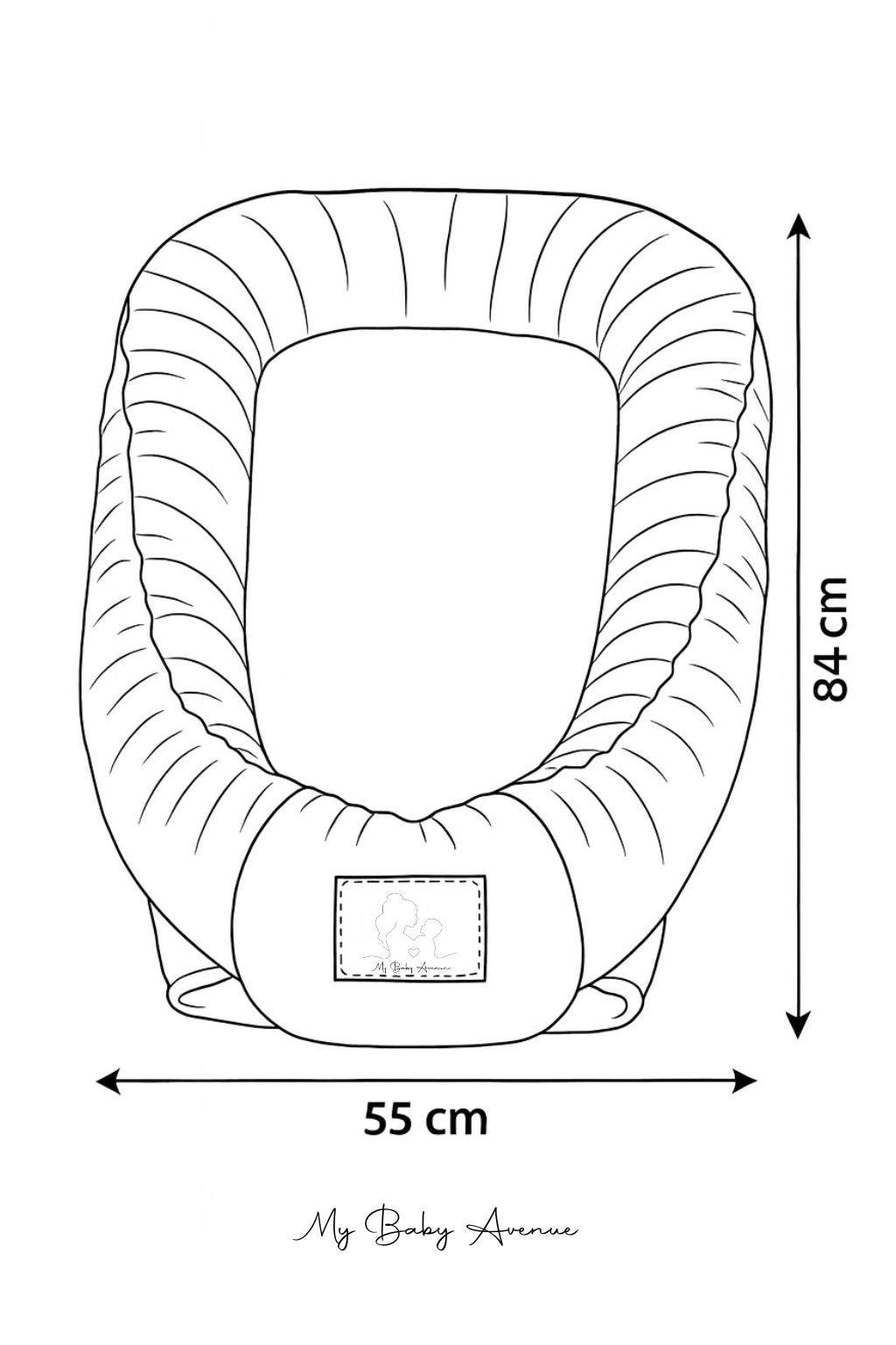 Réducteur de Lit Essentiels avec son coussin anti-tête (unies standard) My Baby Avenue